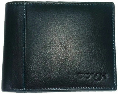 

TOUGH Men Casual Black Genuine Leather Wallet(3 Card Slots)