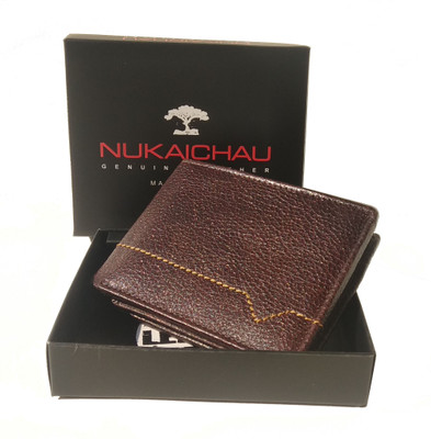 

Nukaichau Men Brown Genuine Leather Wallet(6 Card Slots), Brown tan