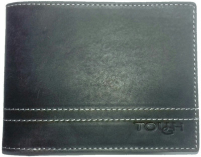 

TOUGH Men Casual Green Genuine Leather Wallet(10 Card Slots), Dark brown