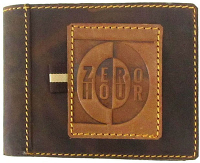 

Zero Hour Men Casual Brown Genuine Leather Wallet(3 Card Slots), Tan