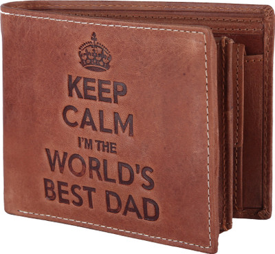 Hide Hunt Men Tan Genuine Leather Wallet(7 Card Slots)