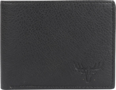Accezory Men Black Genuine Leather Wallet(8 Card Slots)