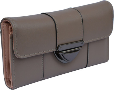 

Quickk Women Grey Artificial Leather Wallet(10 Card Slots)