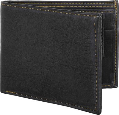 

MenStylam Men Black Artificial Leather Wallet(3 Card Slots)