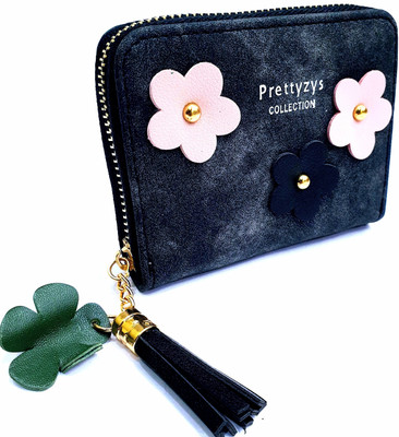 

prettyzys collection Girls Evening/Party Blue Artificial Leather Wallet(6 Card Slots), Black