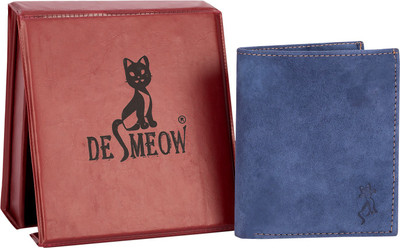 

DE MEOW Men Multicolor Genuine Leather Wallet(11 Card Slots), Black;blue