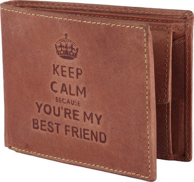 

Hide Hunt Men Tan Genuine Leather Wallet(6 Card Slots)