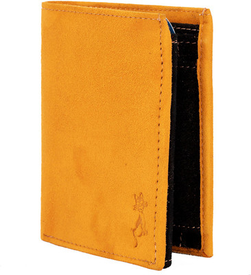

DE MEOW Men Multicolor Genuine Leather Wallet(11 Card Slots), Black;yellow