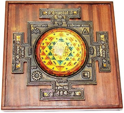 numeroastro Shri Yantra In Brass With Wooden Frame (1 Pc) (16 Cms) Brass, Wooden Yantra(Pack of 1)