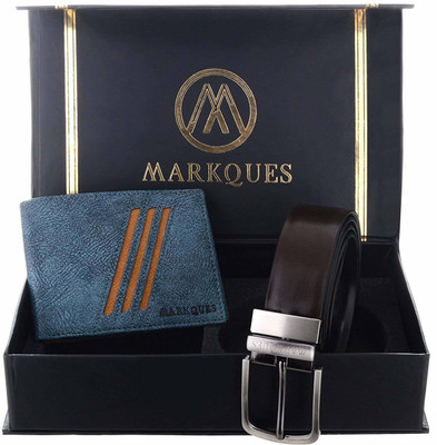 

MARKQUES Belt, Wallet Combo(Blue, Black, Brown)