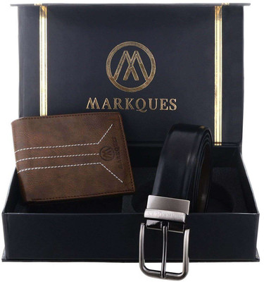 

MARKQUES Belt, Wallet Combo(Brown, Black)
