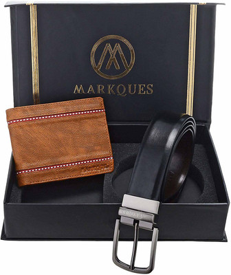 

MARKQUES Belt, Wallet Combo(Tan, Black, Brown)