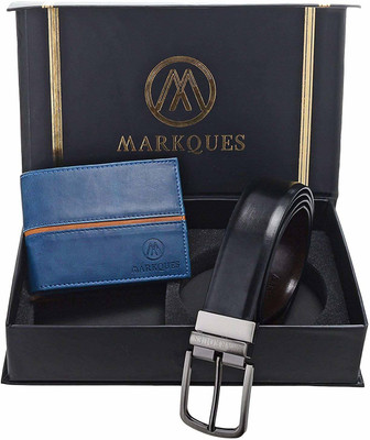 

MARKQUES Belt, Wallet Combo(Blue, Black, Brown)