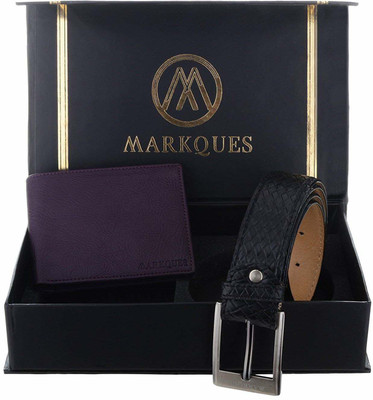 

MARKQUES Belt, Wallet Combo(Purple, Black)