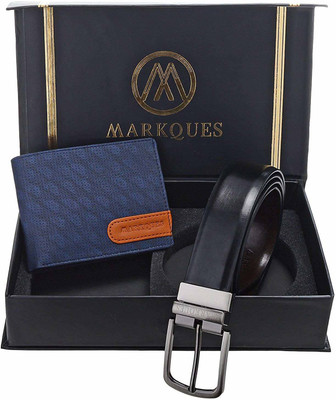 

MARKQUES Belt, Wallet Combo(Blue, Black, Brown)