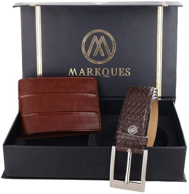 

MARKQUES Belt, Wallet Combo(Red, Brown)