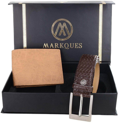 

MARKQUES Belt, Wallet Combo(Beige, Brown)