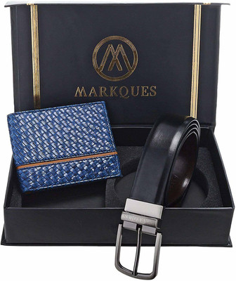 

MARKQUES Belt, Wallet Combo(Blue, Black, Brown)
