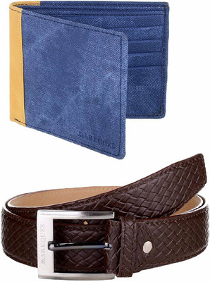 

MARKQUES Belt, Wallet Combo(Blue, Brown)