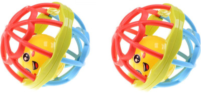 

FLICK IN Newborn Baby Rattle Ball For Kids | Rubber Body Rolling Hand Bell Ball | Colorful Flexible Attractive Shake and Grab Ball | Rattle Ball For Babies,Toddlers,Infants & Child(Set Of 2) Rattle(Multicolor)