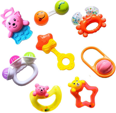 

Saisan Set of 8 Pcs with Various Exciting Toys for New Borns & Infants Random New Shape Rattle 997 - 6B - multicolor Rattle(Multicolor)