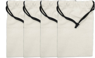 

Rawpockets Rawbags 'Grandma Multi-Purpose White ColourDrawstring bag(Pack of 4)', reusable 100% Cotton Eco-Friendly |Natural colour|Eco bag |Canvas Fabric Multipurpose Bag(White, 5 L)