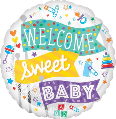 

Wanna Party Printed Welcome Sweet Baby Balloon 18" S40 35597 Balloon(Multicolor, Pack of 1)