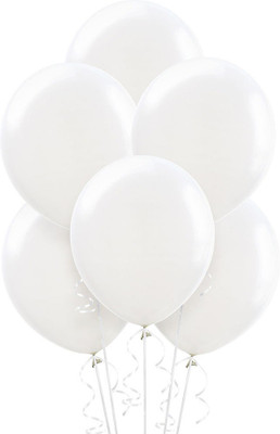 

Tiank Innovation Solid 10 inch White Metallic balloon for Decoration Balloon(White, Pack of 200)