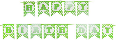

Party Butiko Polka Dot Green Happy Birthday Banner Bunting Banner for Birthday Party Decoration - BDayBanner1_20180853 Banner(1 ft, Pack of 1)