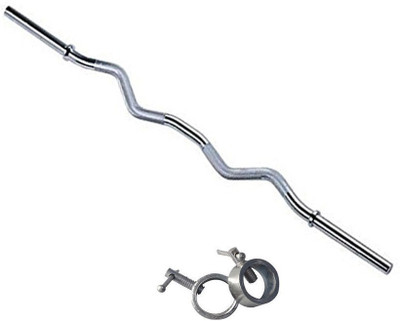 

Faiydashop 3 FT. CURL BAR BICEPS AND TRICEPS FOR HOME AND GYM EXERCISES WEIGHT LIFTING BAR Weight Lifting Bar(Silver)