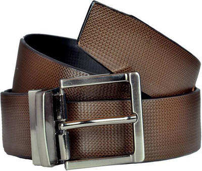 

AHMA International Men Casual Brown Artificial Leather Reversible Belt