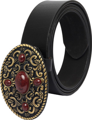 

SRI Men Party Black Artificial Leather Belt