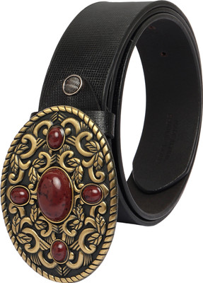 

SRI Men Party Black Artificial Leather Belt