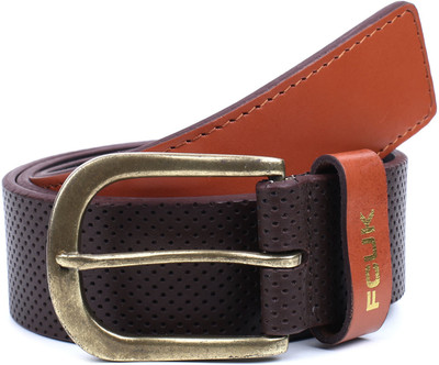 

French Connection Men Brown Genuine Leather Belt, Camel