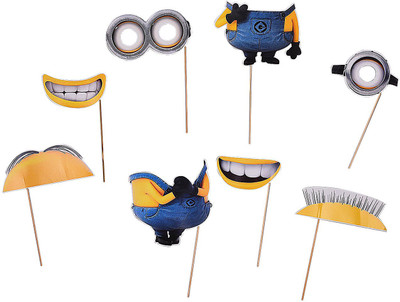 

Party Butiko Indispacable Me / Minion Inspired Fun Photo Booth Props Set of 8pc(Set of 1)