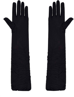 

Party Butiko Ladies Girls Fancy Elbow Length Elegant Burlesque Black Gloves for Wedding Prom Hen Party - Gloves1_20180839(Set of 1)
