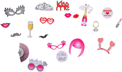 

Party Butiko Wedding Photobooth Props (Set of 20) for Wedding, Bride Groom Fun Signs, Bachelorette Party Photo Booth Props(Set of 1)