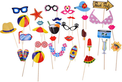 

Party Butiko Comfort Beach Party Photo Booth Props (Set of 29)(Set of 1)