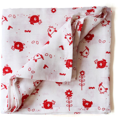 

Shumee Printed  Swadding Baby Blanket(Cotton, Red and White