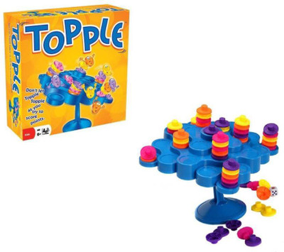 

M-Alive Little Treasures Balancing Stand Tic-Tac-Toe Topple Game a Fun Family Game, 2-4 Players Board Game