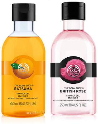 The Body Shop British Rose Shower Gel 250ml & Satsuma Shower Gel 250ml Combo(500 ml, Pack of 2)