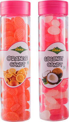 

Dizzle Orange Candy & Coconut Candy Orange, Coconut Toffee(Pack of 2)