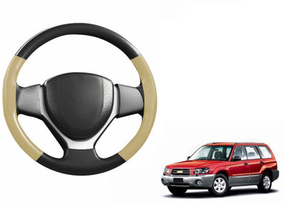 CARIZO Hand Stiched Steering Cover For Chevrolet Forester(Black, Beige, Leatherite)
