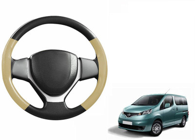 CARIZO Hand Stiched Steering Cover For Nissan Evalia(Black, Beige, Leatherite)