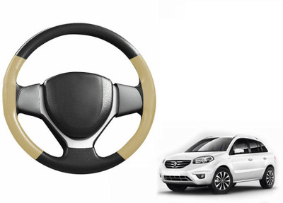 CARIZO Hand Stiched Steering Cover For Renault Koleos(Black, Beige, Leatherite)