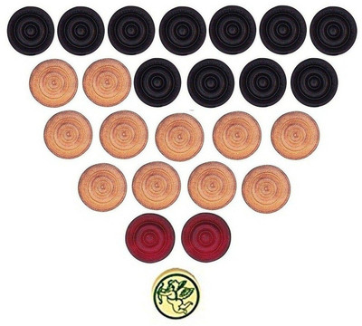 

SPORTSHOLIC New Wooden Carrom Coins With Striker And Powder For All Wooden Carrom Boards Carrom Pawns(Pack of 24)
