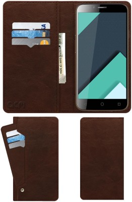 ACM Flip Cover for Karbonn Quattro L50hd(Brown, Cases with Holder, Pack of: 1)
