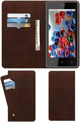 ACM Flip Cover for Intex Cloud Y17(Brown, Cases with Holder, Pack of: 1)