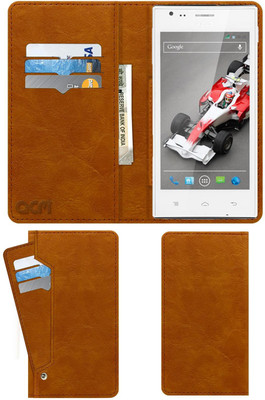 ACM Flip Cover for Lava Xolo A600(Gold, Cases with Holder, Pack of: 1)
