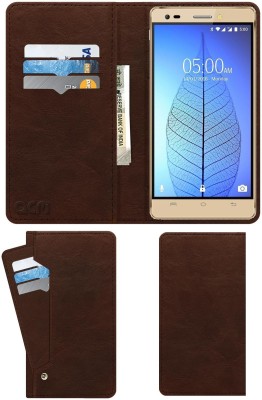 ACM Flip Cover for Lava V2 3gb(Brown, Cases with Holder, Pack of: 1)